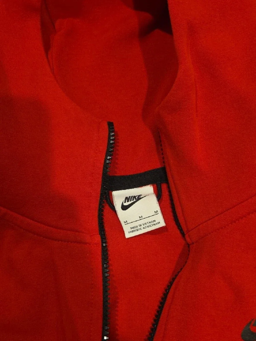 Nike Men’s Red Hooded Performance Zip Jacket with Black Trim
